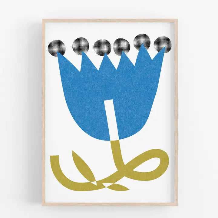 Big Flower - Modern Risograph Print
