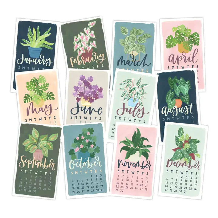 Potted Plants 2026 Desk Calendar