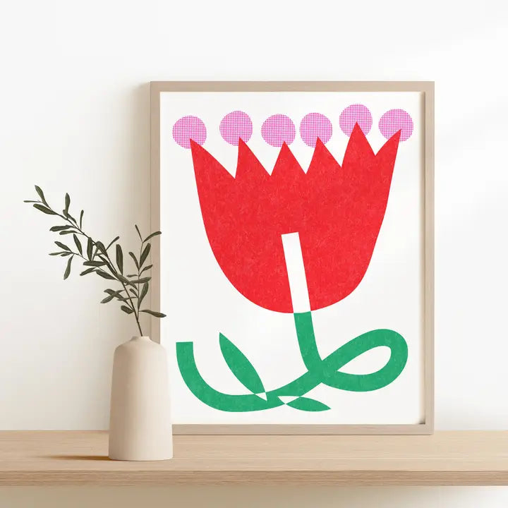 Big Flower - Modern Risograph Print