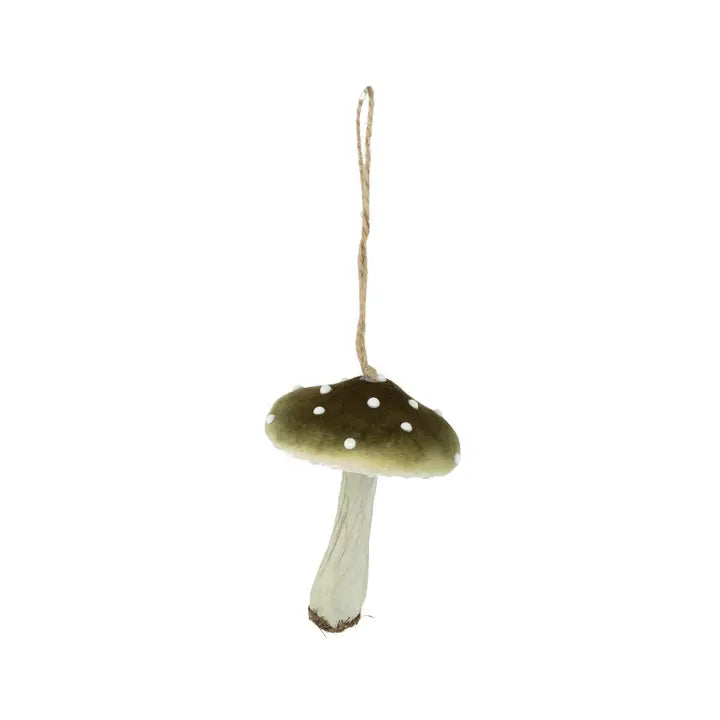 Green Mushroom Velvet Ornament