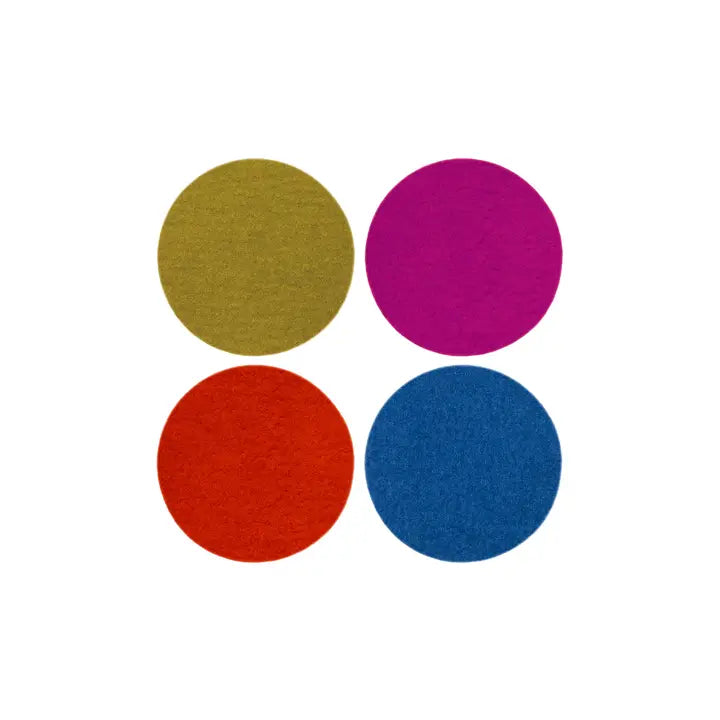 Bierfilzl Merino Wool Felt Round Coaster 4 Pack