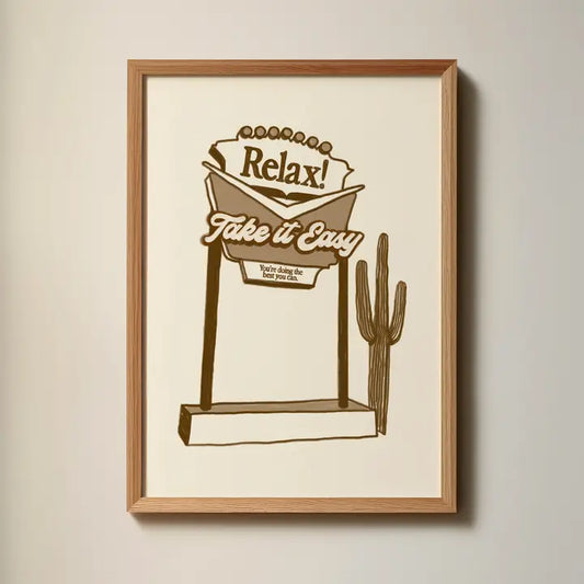 Vintage Western Motel Self Love Quote Art Print by Artbaby & Co