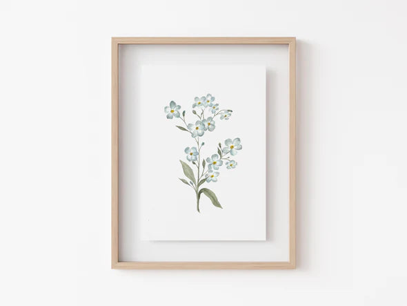 Forget Me Not Art Print by Mod by Mae