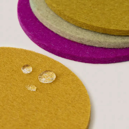 Bierfilzl Merino Wool Felt Round Coaster 4 Pack