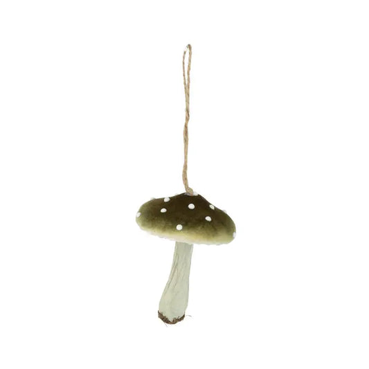 Green Mushroom Velvet Ornament