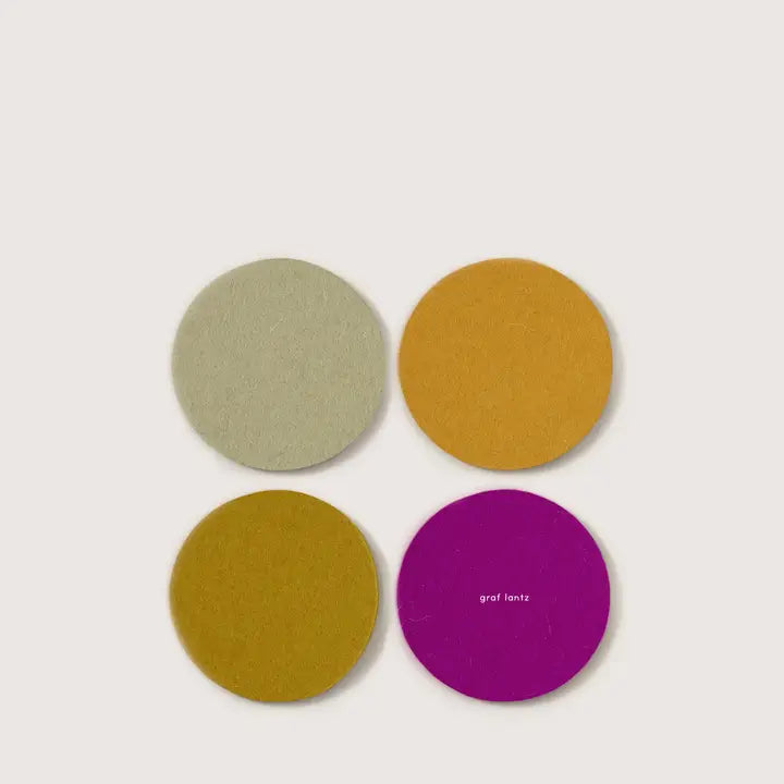 Bierfilzl Merino Wool Felt Round Coaster 4 Pack