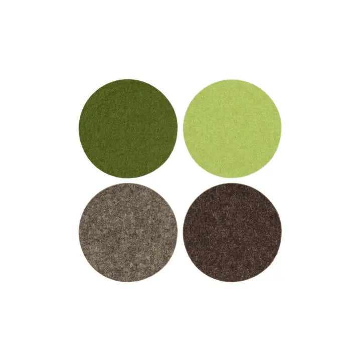 Bierfilzl Merino Wool Felt Round Coaster 4 Pack
