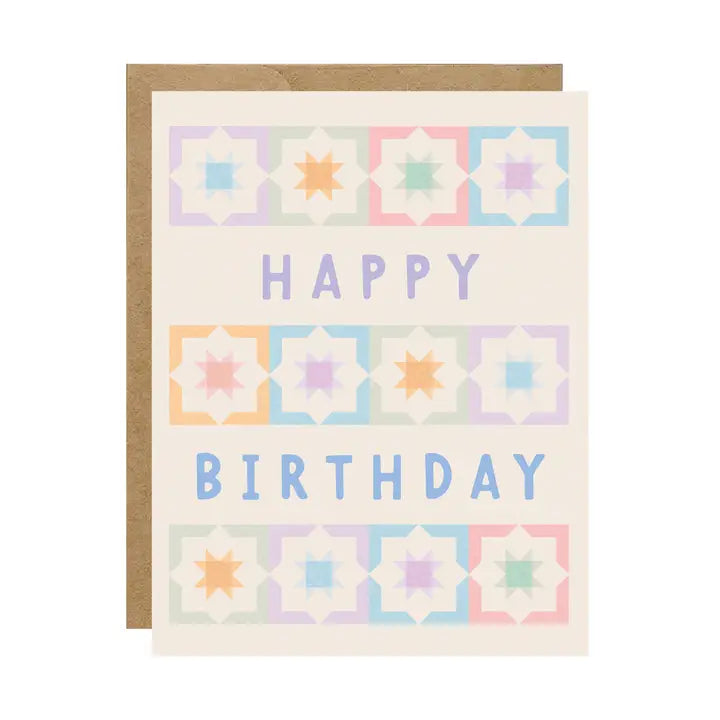 Pastel Quilt Birthday Card